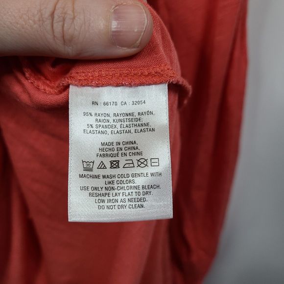 Daletta Anthropologie Orange Scoop Neck Short Sleeve Blouse Womens Large - Picture 5 of 5